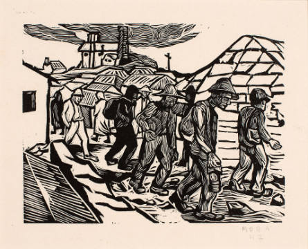Untitled (men leaving the mines), from Las minas
