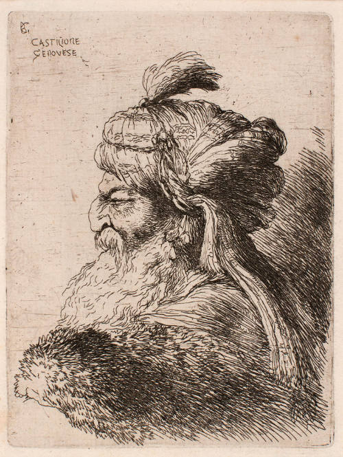 Head of an Old Man Turned to the Left, from the Small Heads with Oriental Headdresses