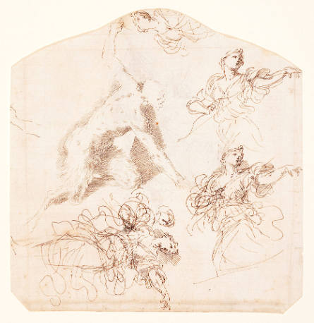 Studies of a Satyr and Diana (recto); Study of Diana (verso)