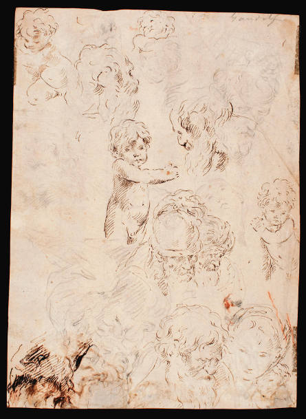Studies of a Putto and Heads (recto); Studies (verso)