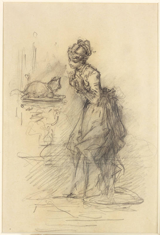 Untitled (lady with cat, recto; lady at piano, verso)