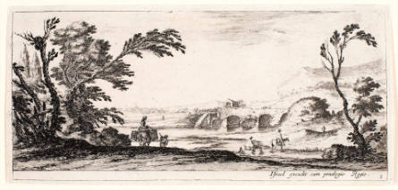 Horsemen crossing a river, from Divers Paysages II [Various landscapes II]