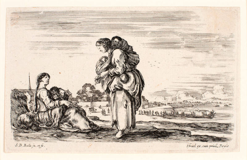 Two Women with Children Conversing, from Diverse figure et paesi [Various figures and Landscapes]