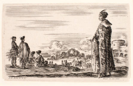 Polish Nobleman resting on a battle hammer, from Diverse figure et paesi [Various figures and landscapes]
