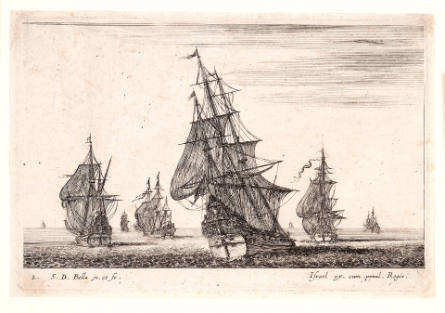 Seascape with eight ships, plate 2 from Paisages Maritimes [Seascapes]