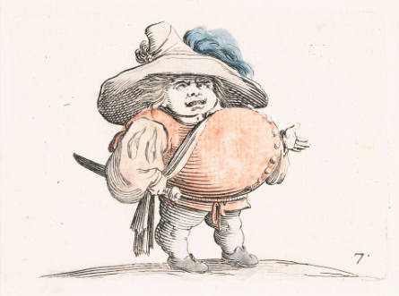 L'Homme au gros ventre orné d'une rangée de boutons, [Man with a Large Belly Decorated with a Row of Buttons], plate 7 from Les Gobbi