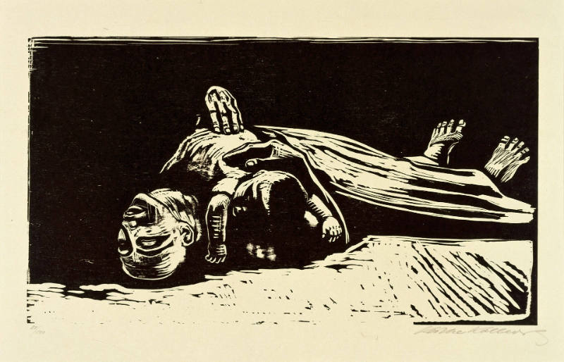 Die Witwe II [The Widow II], plate V from Sieben Holzschnitte zum Krieg [Seven Woodcuts on War]