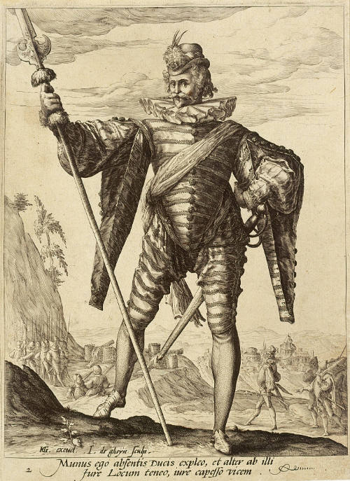 Lieutenant-Colonel, plate 2 from Officers and Soldiers, after Hendrick Goltzius