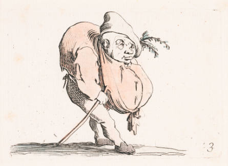Le Bossu à la canne [Hunchback with a Cane], plate 3 from Les Gobbi