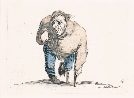 L'Estropié à la béquille et à la jambe de bois [Cripple with a Crutch and a Wooden Leg], plate 4 from Les Gobbi