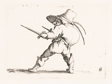 Le Duelliste à l'epée et au poignard [The Duellist with Sword and Dagger], plate 8 from Les Gobbi