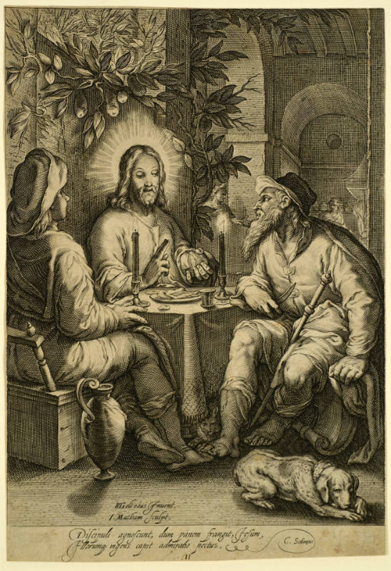 Christ at Emmaus, after Hendrick Goltzius