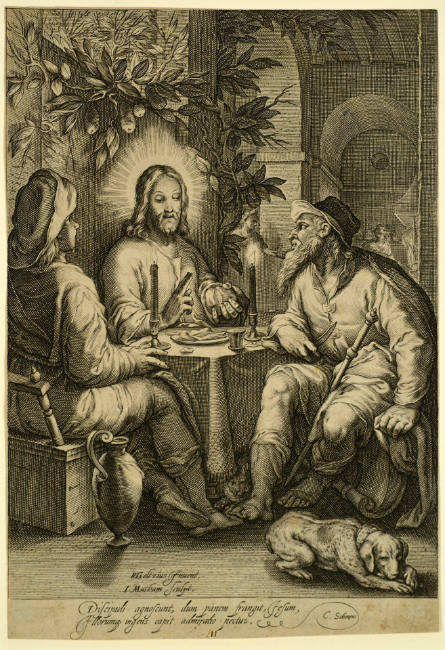 Christ at Emmaus, after Hendrick Goltzius