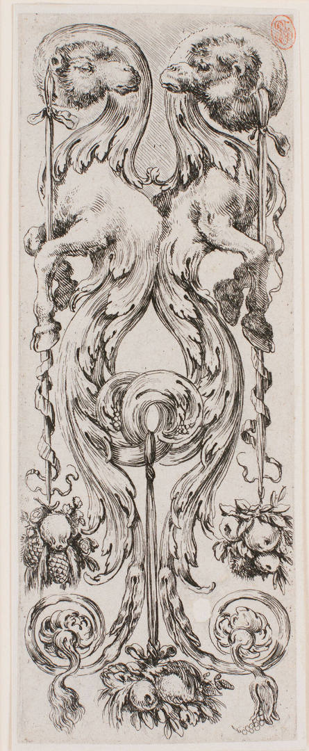 Acanthus ornament with camels, from Ornamenti o grottesche [Ornaments or Grotesques]