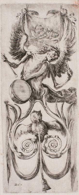Ornament with Death and owl, from Ornamenti o grottesche [Ornaments or Grotesques]