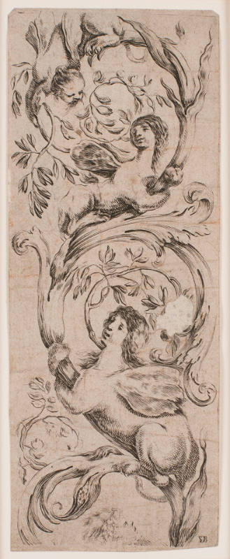 Ornamental Scroll with Sphinxes, from Ornamenti o Grottesche [Ornaments or Grotesques]