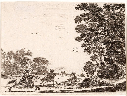 Hunters Chasing a Stag, from Agréable diversité de figures [Enjoyable variety of figures]