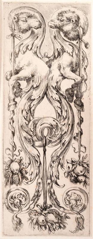 Acanthus ornament with two camel heads, from Ornamenti o grottesche [Ornaments or grotesques]