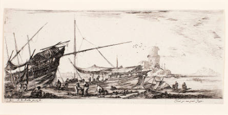 Galleys in Port, plate 3 from Divers Embarquements [Various Embarkments]