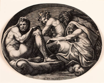 Hercules, Bacchus, Pan, and Another God, after Francesco Primaticcio
