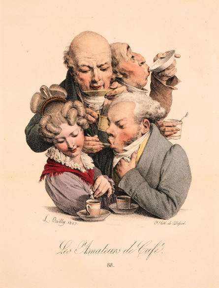 Les Amateurs du café, 1827, No. 88 from Les Grimaces