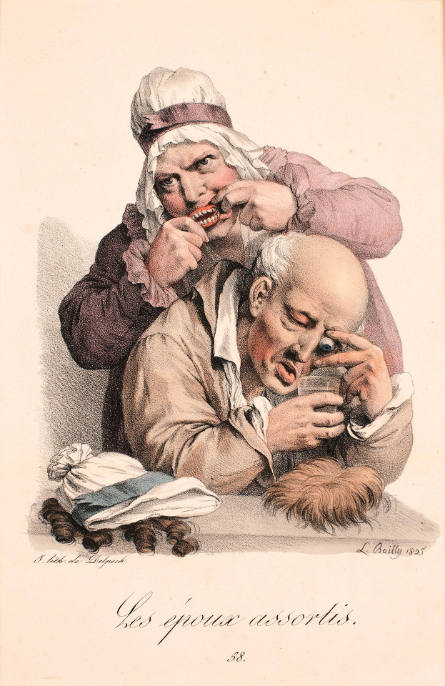 Les Époux assortis, 1825 [The Well-Matched Couple, 1825], No. 58 from Les Grimaces
