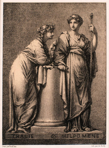 Thalia and Melpomène, from Apollon et les Muses, after Pierre-Paul Prud'hon