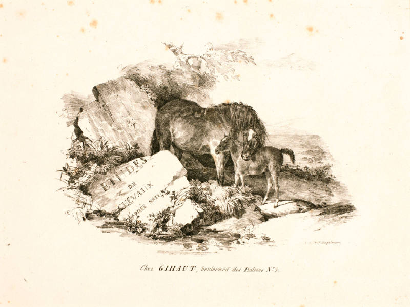 La Jument et son poulain [The Mare and her Colt], frontispiece from Etudes de chevaux d'après nature [Studies of Horses from Nature]