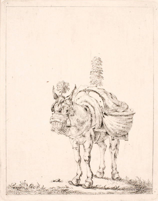 The Two Mules, after Karel Dujardin