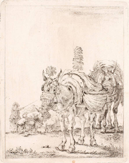 The Two Mules, after Karel Dujardin