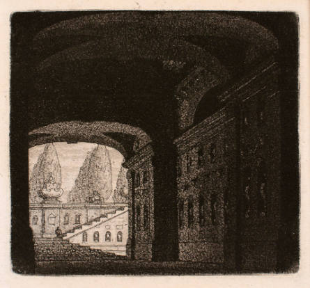View of a Garden through a Palace Gateway, after Wilhelm von Kobell