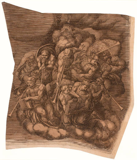 Angels Trumpeting, plate 7 from The Last Judgment, after Michelangelo