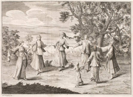 A Native Dance, from La Motraye's Travels