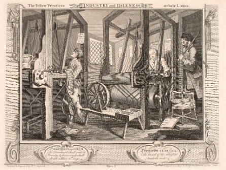 The Fellow 'Prentices at their Looms, plate I from Industry and Idleness