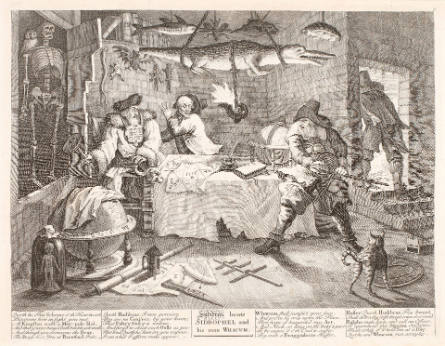 Hudibras beats Sidrophel and his man Whacum, plate VIII from Illustrations for Samuel Butler's Hudibras, February 1725/6
