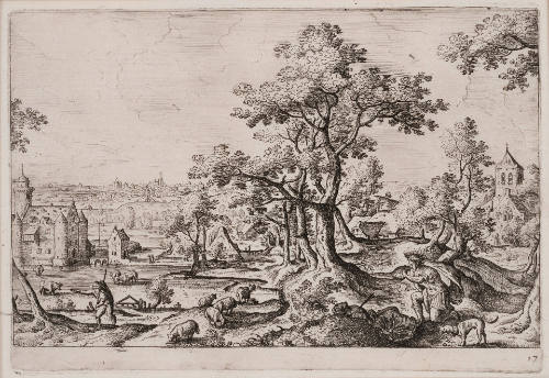 Death of Procris, plate 17 from Landscapes with Scenes from the Bible and Ovid