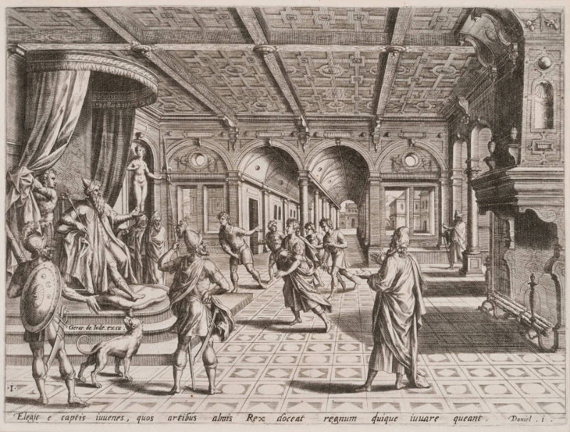 King Nebukadnessar Receiving Daniel, plate 1 from Story of Daniel, after Hans Vredeman de Vries