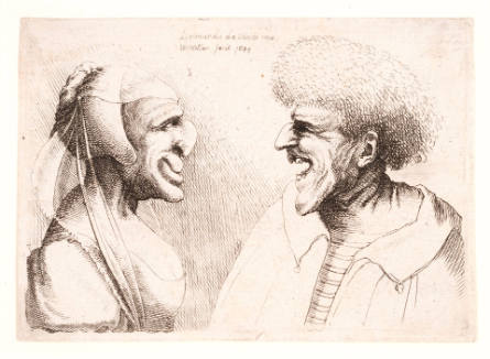 Two Caricatural Heads, after Leonardo da Vinci