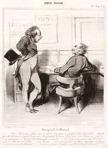 Une querelle d'Allemand [A Groundless Quarrel], plate 15 from Robert Macaire, in Le Charivari, 23 May 1841