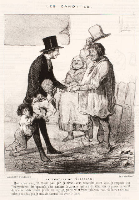 Le Carotte de l'élection [The Election Hoax], plate 1 from Les Carottes, in Le Charivari, 21 March 1844