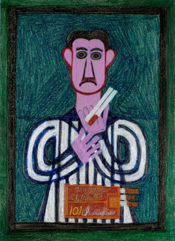 Untitled ("101 Chesterfield": man in blue striped shirt)