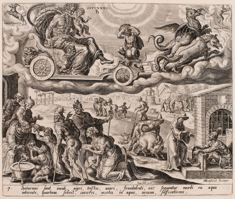 Saturn, plate 7 from The Seven Planets, after Maarten van Heemskerck