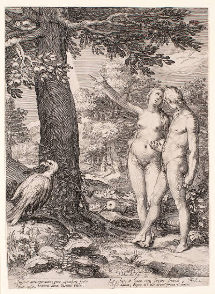 Adam and Eve Before the Tree of Knowledge, plate 2 from History of the Parents of Man, after Abraham Bloemaert