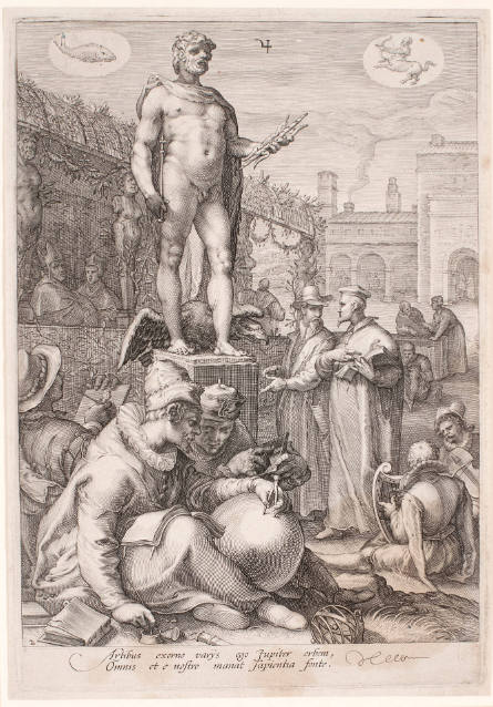 Jupiter Presiding over the Liberal Arts, from The Seven Planetary Gods, after Hendrick Goltzius
