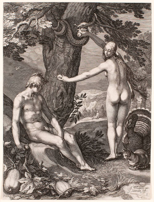 Temptation of Man, plate 3 from History of the First Parents of Man, after Abraham Bloemaert