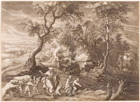 Landscape with Elisha Mocked, after Peter Paul Rubens