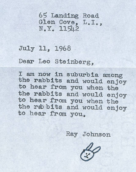 Correspondence sent to Leo Steinberg from Ray Johnson, July 11, 1968 (letter)