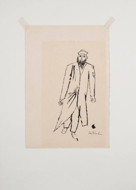 Man Walking Forward, Wearing Long Coat, Hat, from The World of Sholom Aleichem