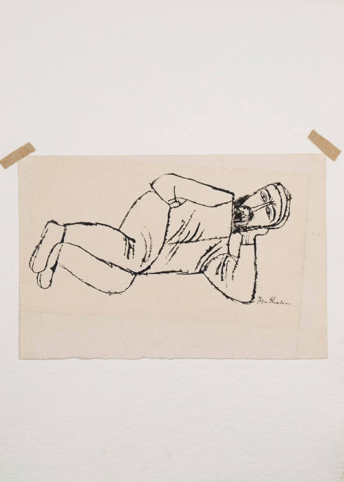 Reclining Man, Head Resting on Left Arm and Hand, from The World of Sholom Aleichem