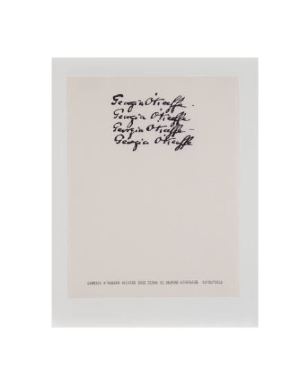 Georgia O'Keeffe Written Four Times by Alfred Stieglitz, 09/20/2019 from "Typewriter Drawings" series
